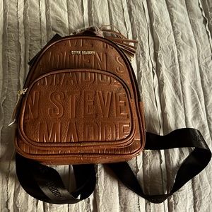 Steve Madden Cognac Logo Backpack